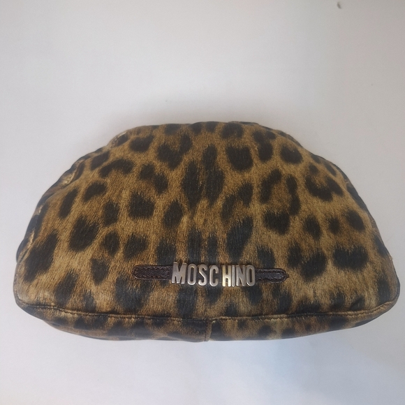 Moschino Vintage Red Wall 90's Leopard PrintSmall Zippered Bag - Picture 1 of 13